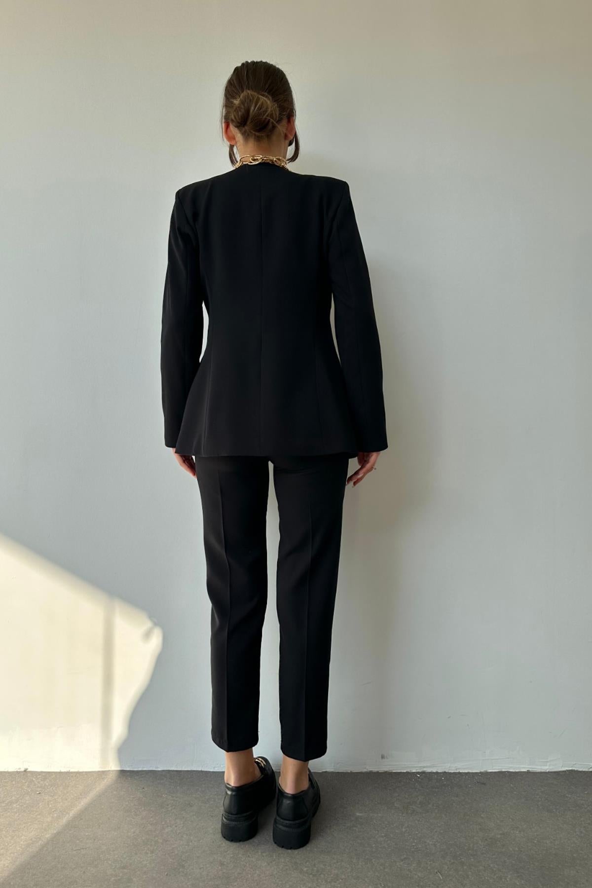 Damen Blazer Set – Elegantes Zweiteiler Set in Schwarz