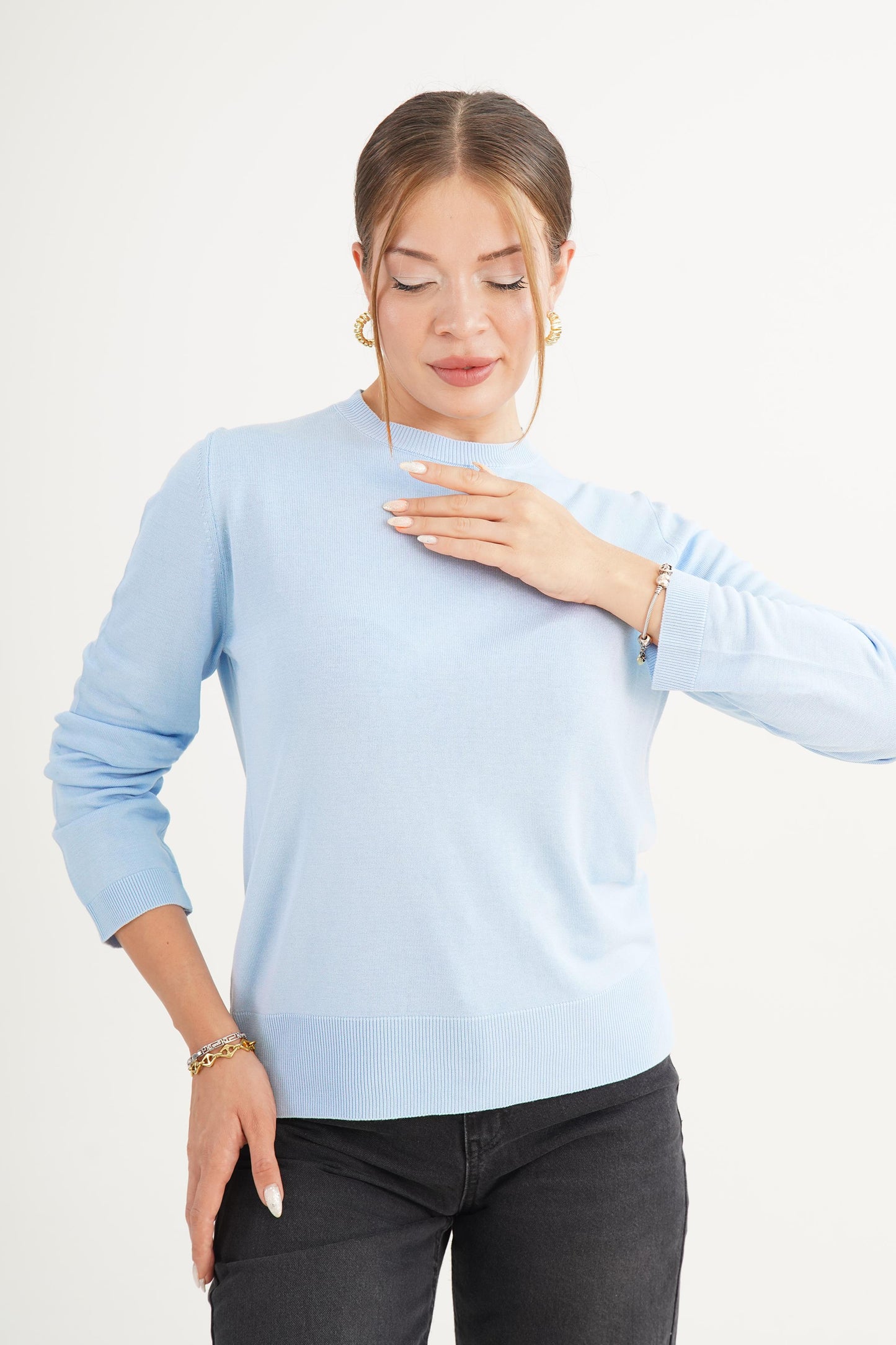 Damen Feinstrickpullover – Eleganter Basic Pullover aus Viskose