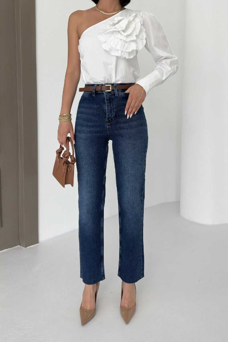 Damen Jeans – Straight Leg Jeans mit High Waist Fit