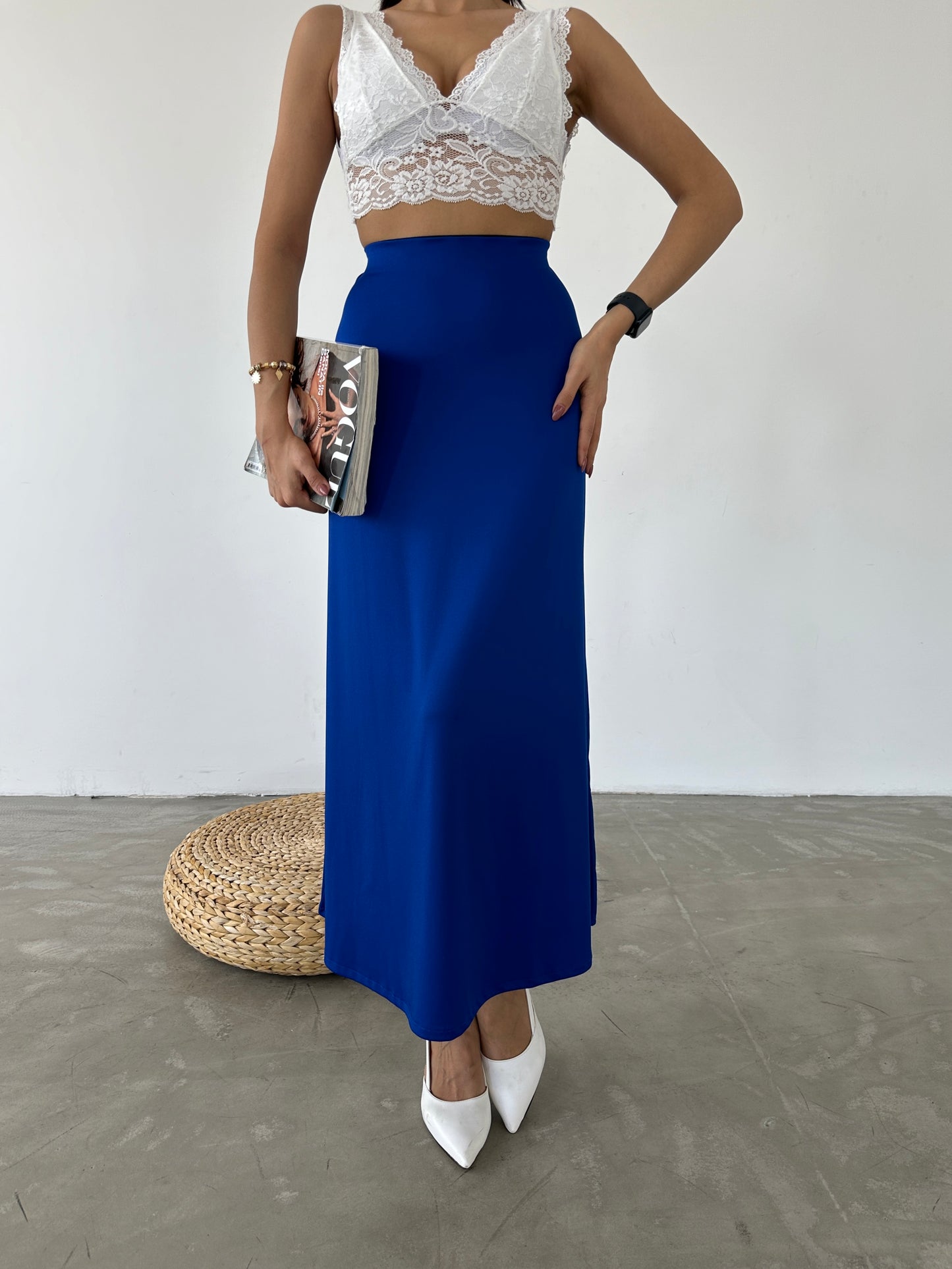 Eleganter Maxirock in Royalblau