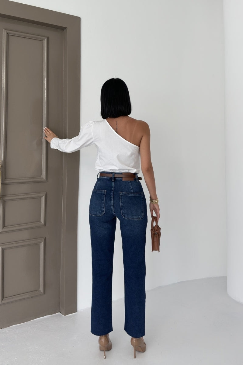 Damen Jeans – Straight Leg Jeans mit High Waist Fit