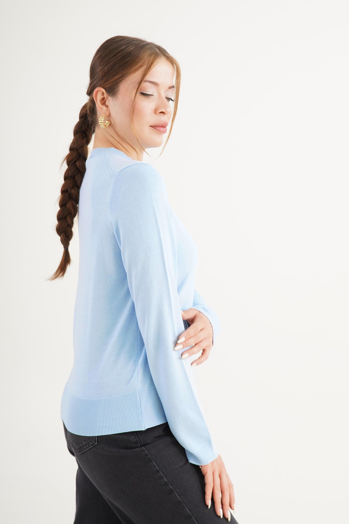 Damen Feinstrickpullover – Eleganter Basic Pullover aus Viskose