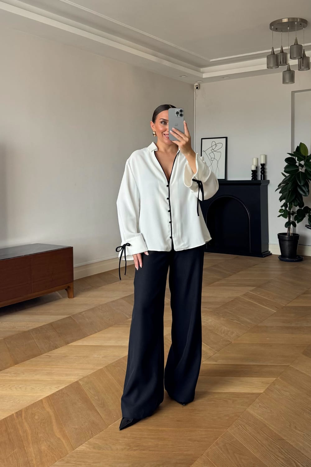 Damen Bluse – Elegante Bluse mit Kontrastdetails