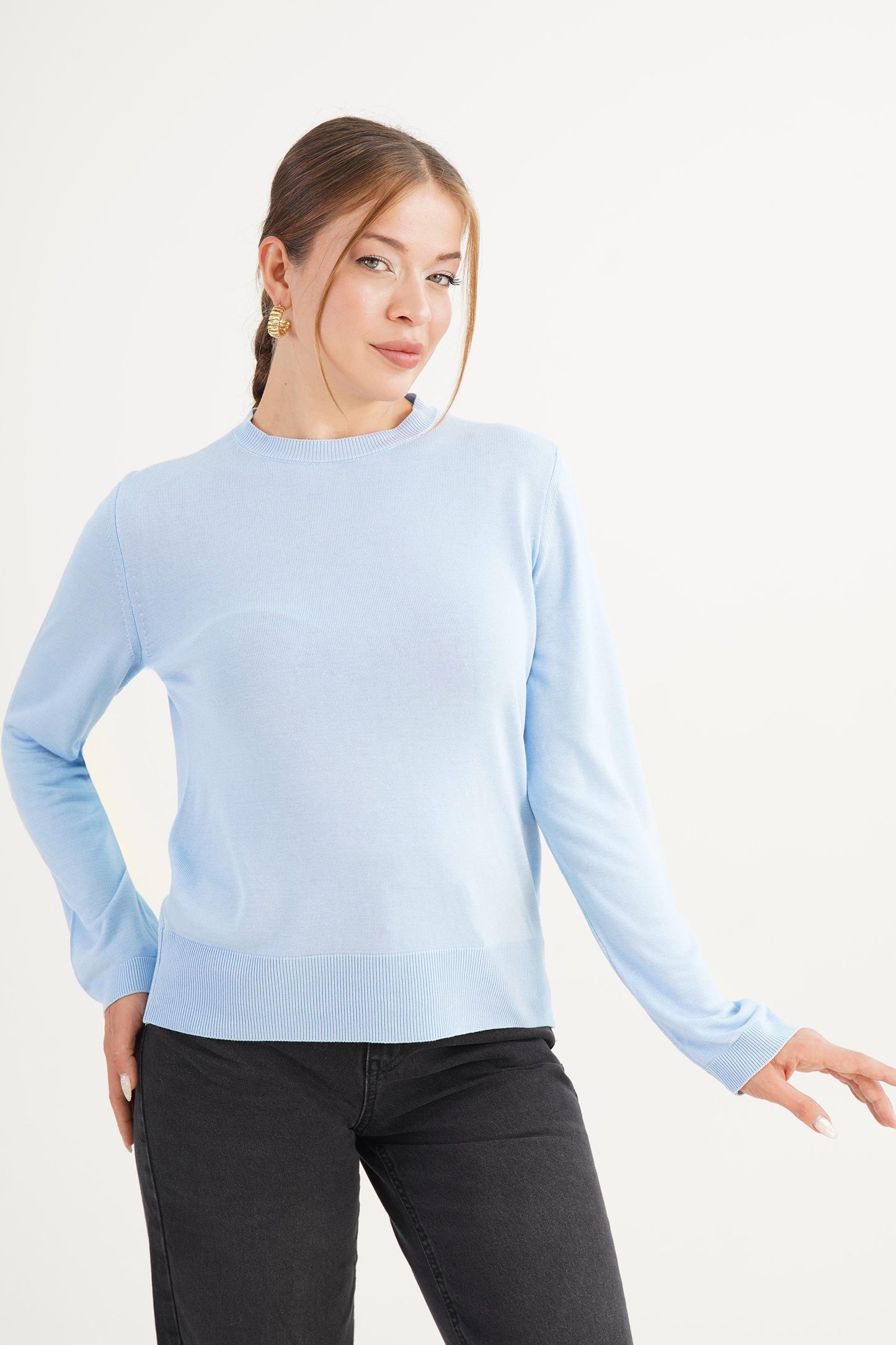 Damen Feinstrickpullover – Eleganter Basic Pullover aus Viskose