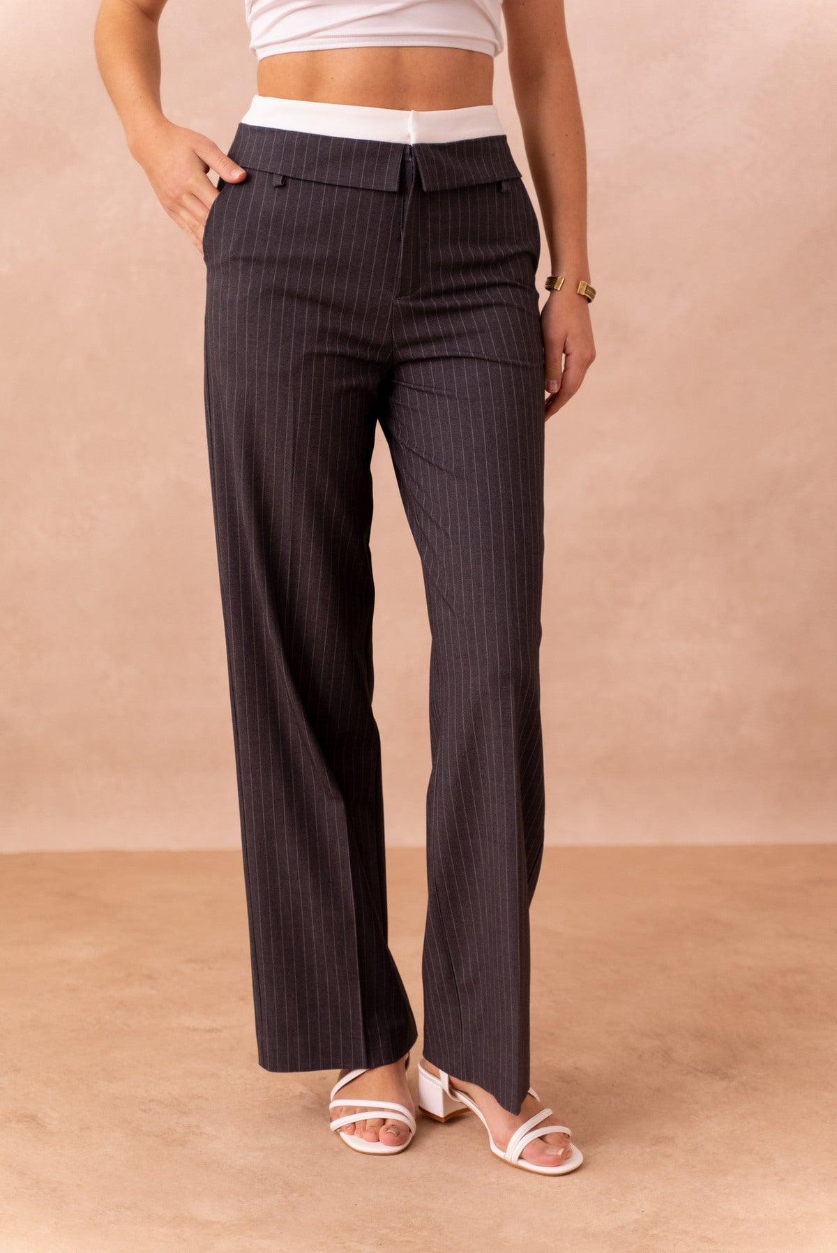 Damen Zweiteiler – Oversize Blazer & Stoffhose mit Nadelstreifen