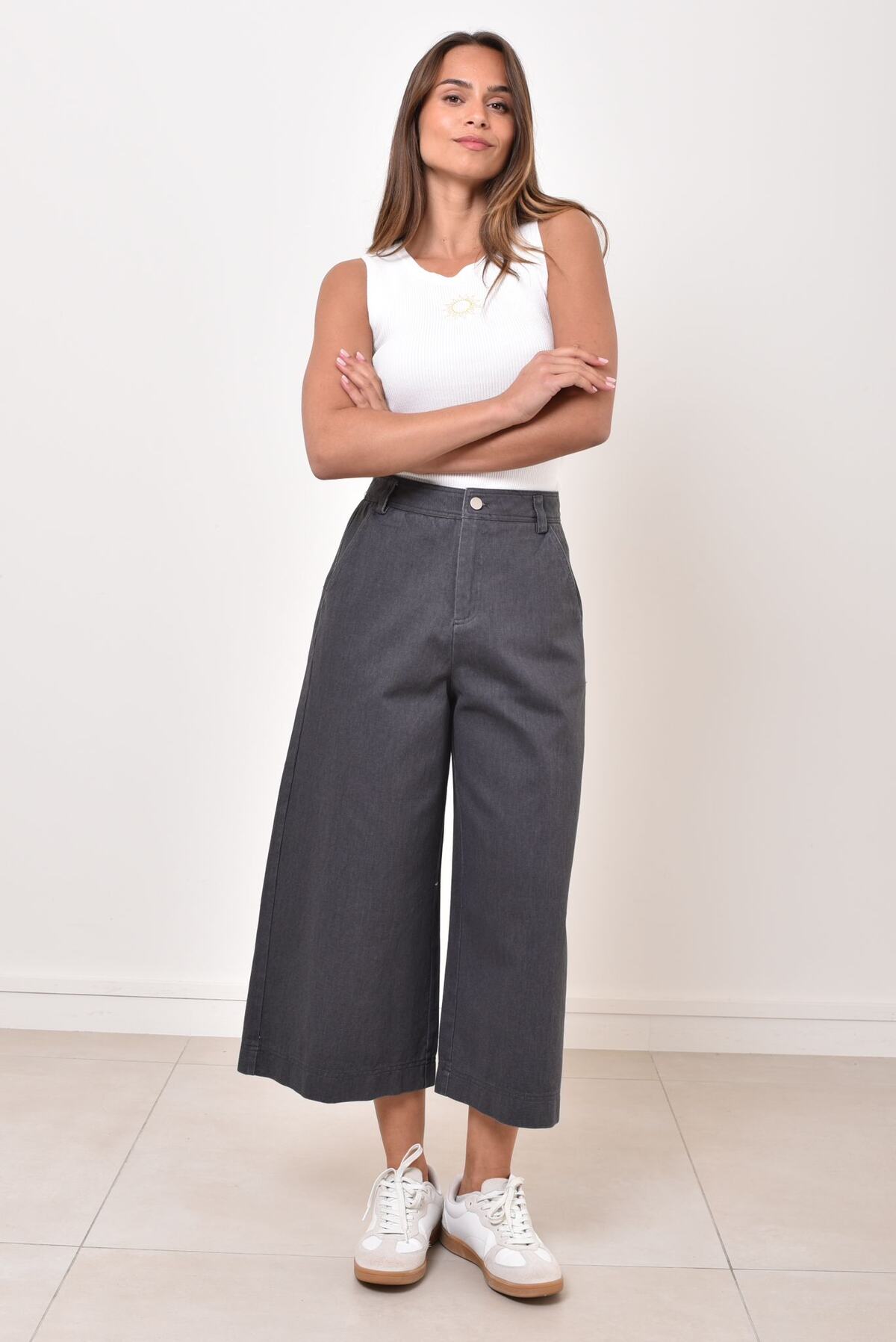 Weite Jeans Culotte