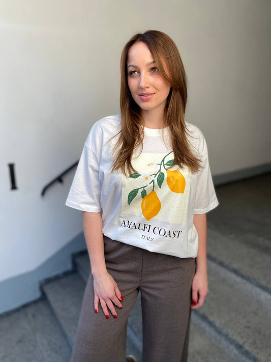 Oversize T-Shirt mit Zitronenmuster
