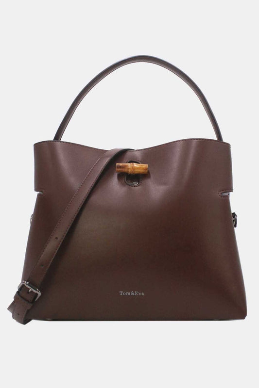 Synthetische Handtasche mit Drehverschluss