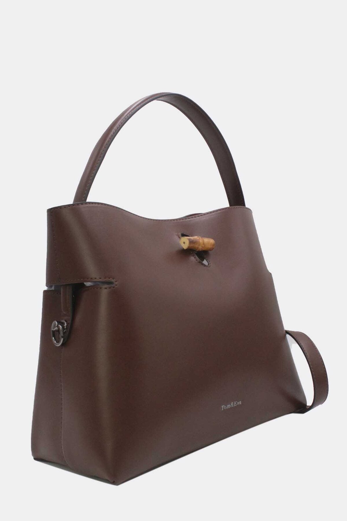 Synthetische Handtasche mit Drehverschluss