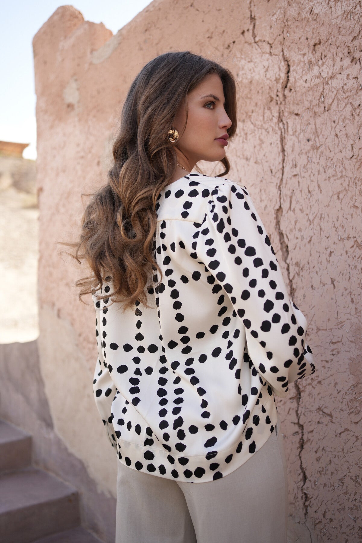 Bluse mit Pünktchenmuster